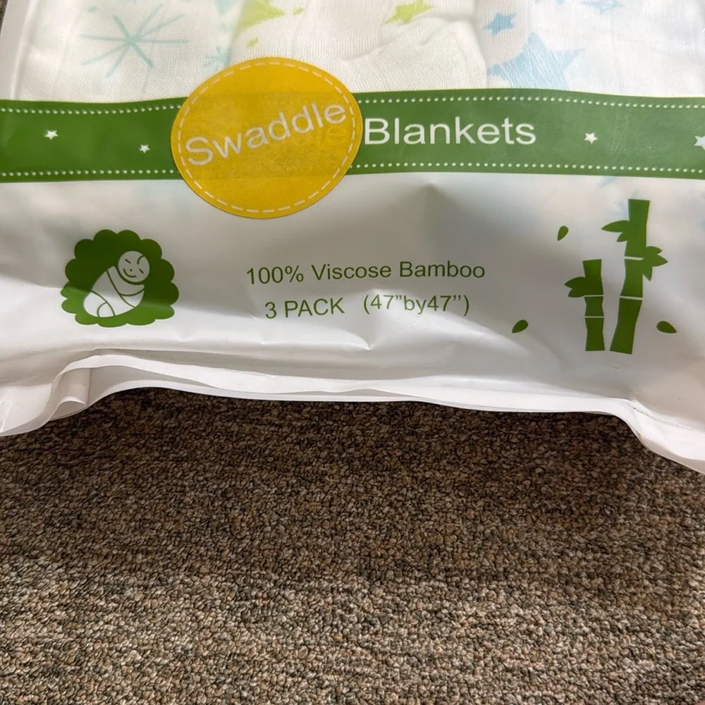 Hasparren Swaddle Blanket for Baby, 100% Bamboo Muslin, Large 47 X 47.